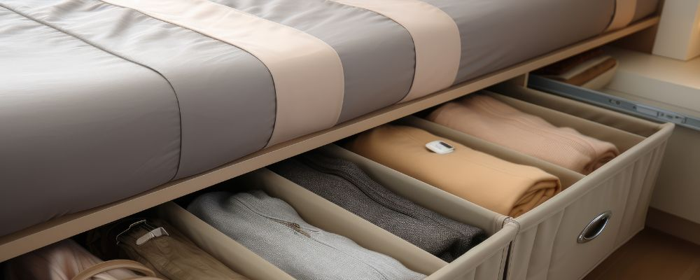 petit dressing ouvert chambre vêtements organisés tringles bois naturel