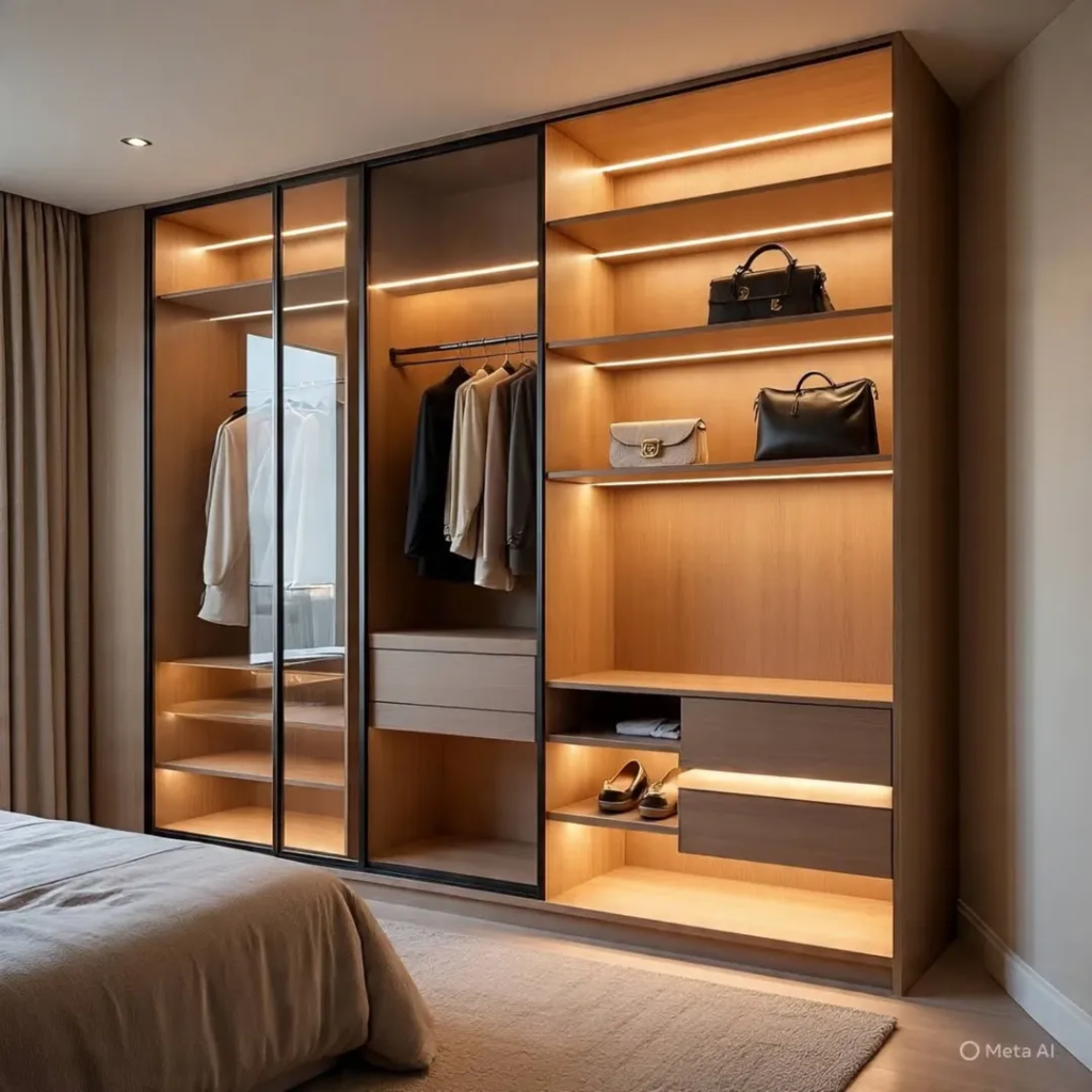 l'armoire vitrée éclairée esprit boutique de luxe