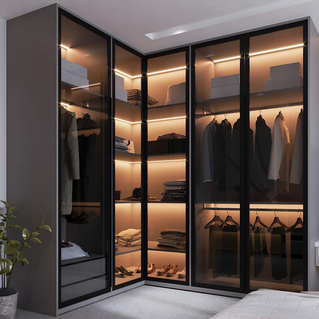 Dressing dans petite chambre style boutique