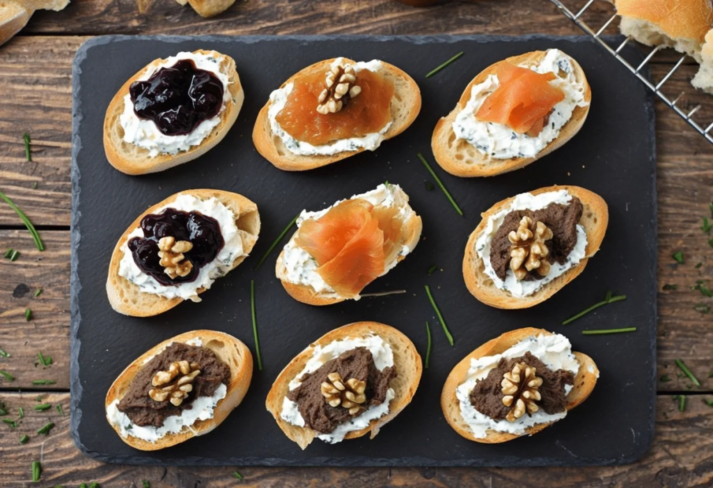 toast froid amuse-bouche sans cuisson houmous concombre avocat apéritif facile rapide
