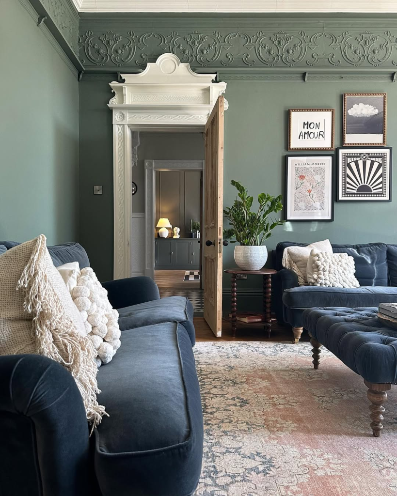peinture salon Vert patrimoine vintage